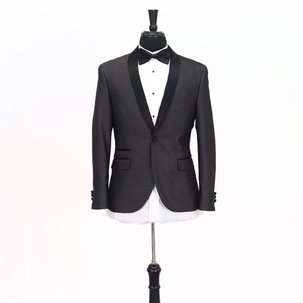 West End 38S Gray Solid 1-Button Sport Coat Blazer Jacket T110